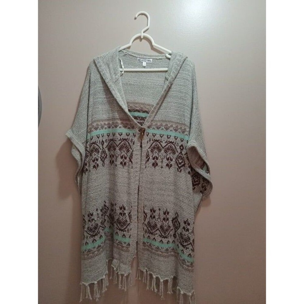 Vintage Stem & Vine Hooded Sweater Size L